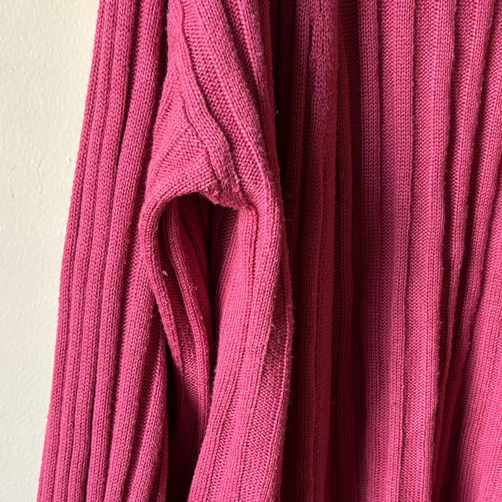 Blue Buttercup Boutique Open-Front Ribbed Cardigan Sweater - Raspberry Pink - Picture 3 of 16